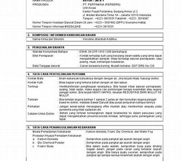 Msds (lembar Data Keselamatan)